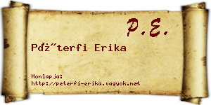 Péterfi Erika névjegykártya