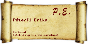 Péterfi Erika névjegykártya